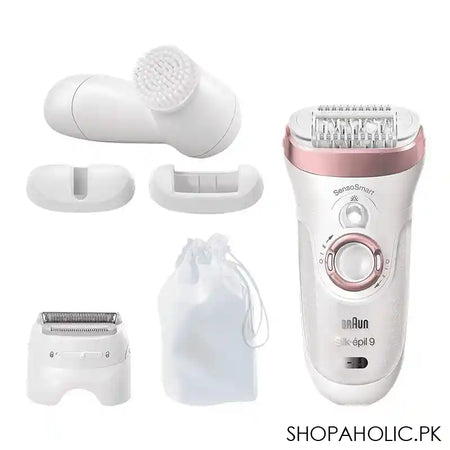 Braun Silk Epil 9 Wet & Dry Epilator, White/Pink, 9880 - Main Image
