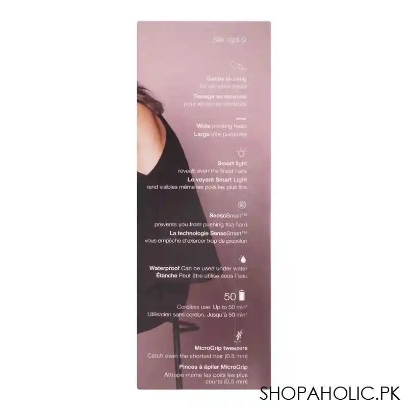 Braun Silk Epil 9 Wet & Dry Epilator, White/Pink, 9880 - Image 3