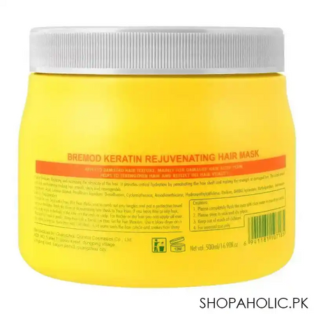 bremod keratin 3 rejuvenating hair mask, 500ml image2
