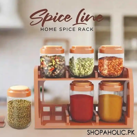 bright spice line decora 6 jars home spice rack set   1250ml main image