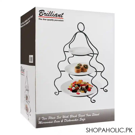 Brilliant 3-Layer Plate Set, With Iron Stand, BR0059 - Image 2