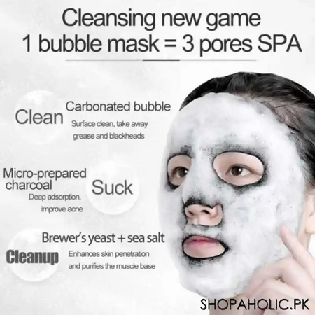 bubble facial bamboo charcoal face mask image3