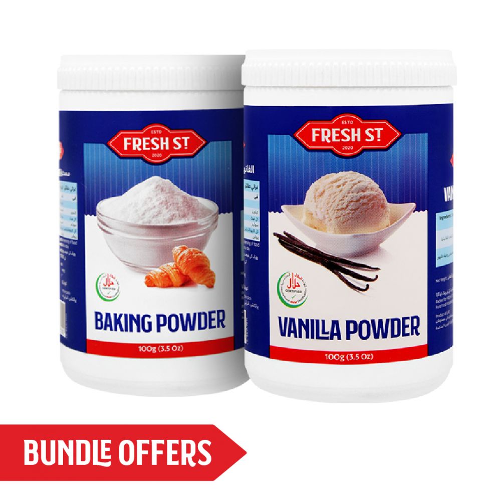 Fresh Street Vanilla Powder + Baking Powder, 100g Each, Bundle Offer - Main Image