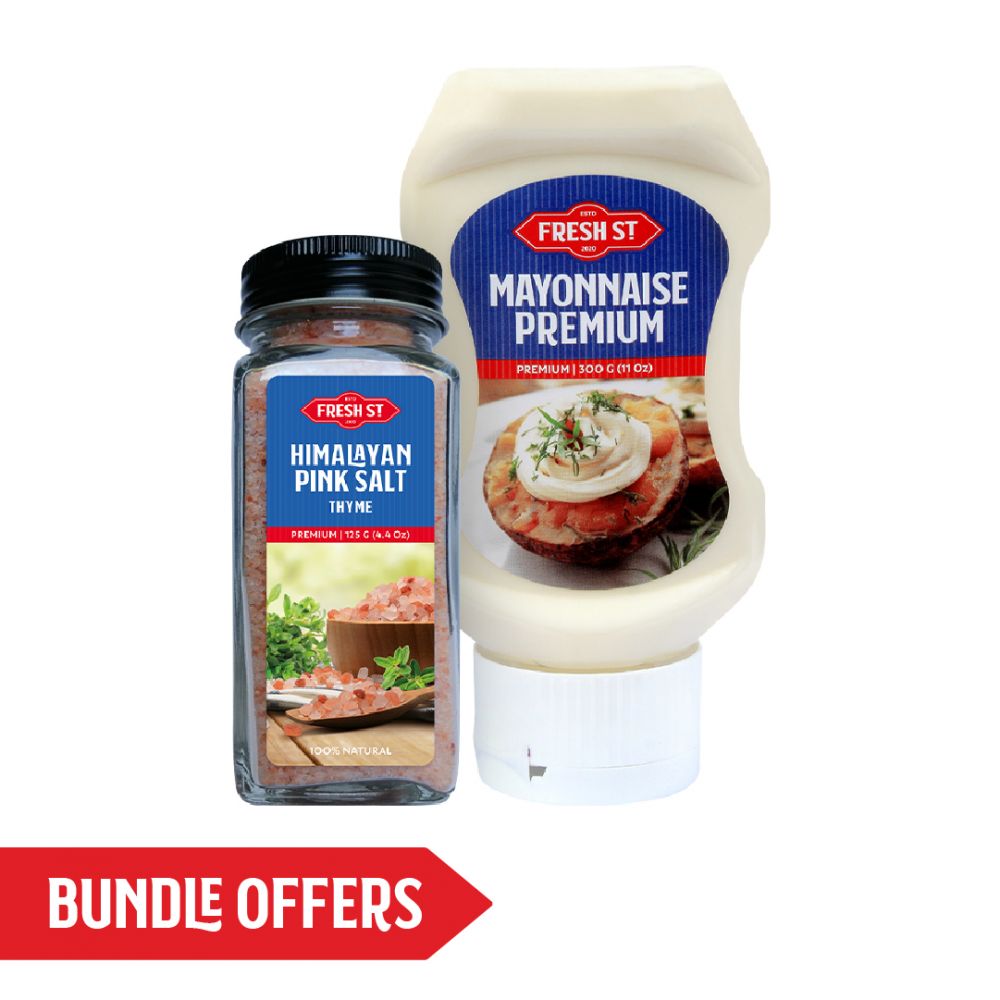 Fresh Street Premium Mayonnaise, 300g + Thyme Himalayan Pink Salt, 125g, Bundle Offer - Main Image