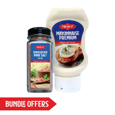 Fresh Street Premium Mayonnaise, 300g + Thyme Himalayan Pink Salt, 125g, Bundle Offer - Main Image