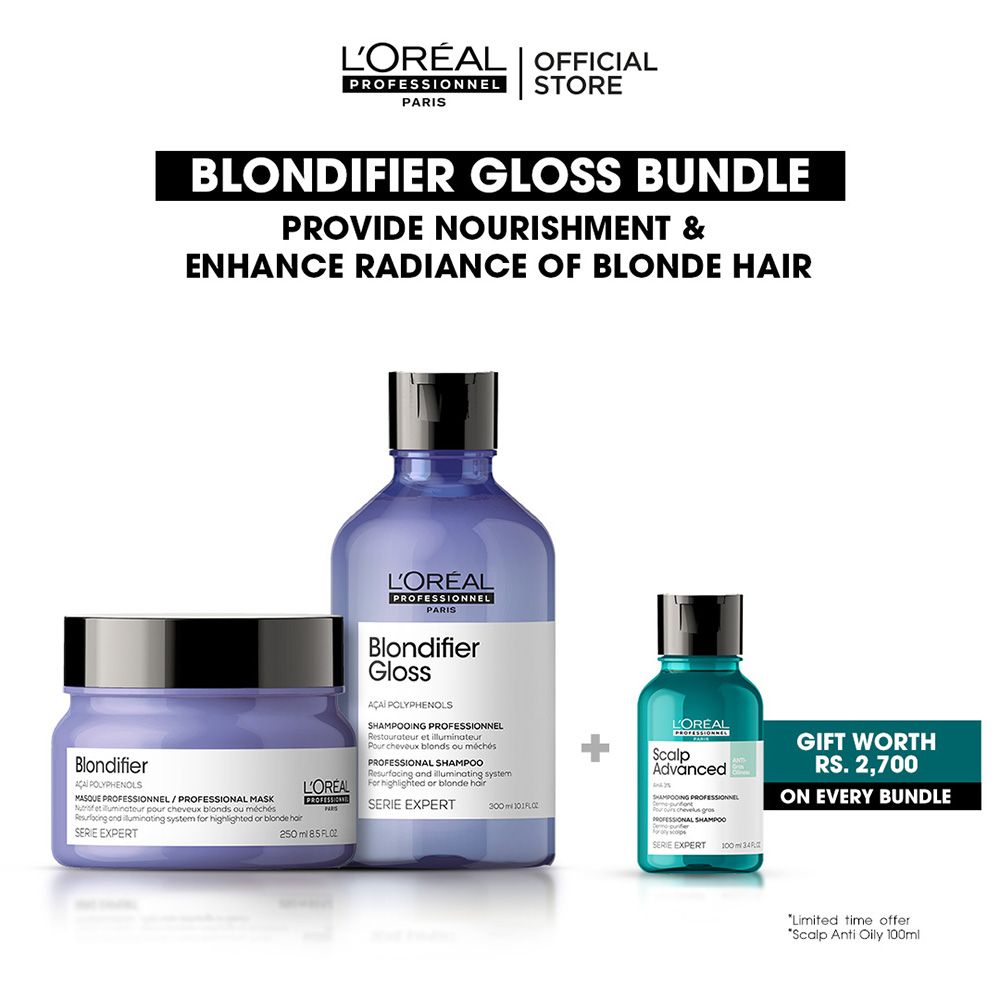 L'Oreal Professionnel Blondifier 300ml Shampoo & 250ml Mask, Bundle Offer - Main Image