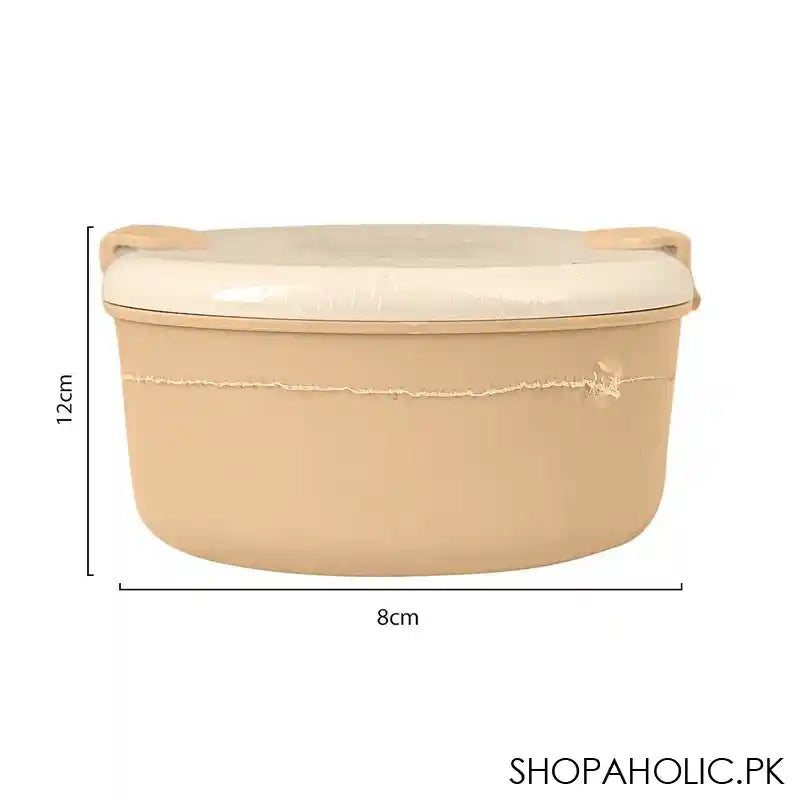 Burger Plastic Lunch Box, 3 Compartments, Cream, 4.7in (H) x 3.1in (W) x 2.4in (D), 20706-28 - Image 3