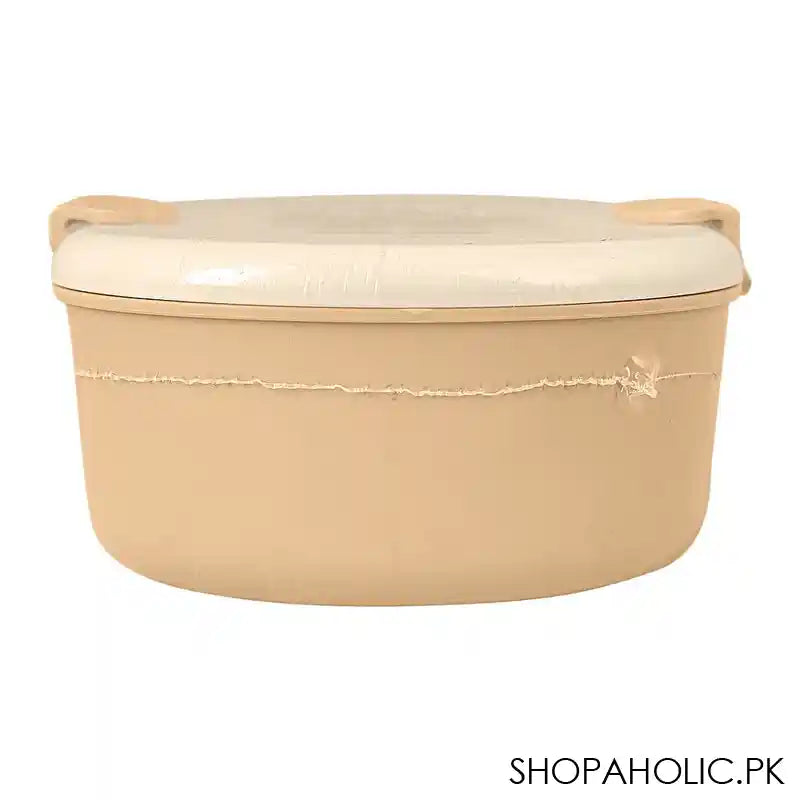 Burger Plastic Lunch Box, 3 Compartments, Cream, 4.7in (H) x 3.1in (W) x 2.4in (D), 20706-28 - Image 2