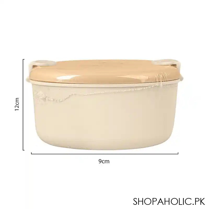 Burger Plastic Lunch Box, 3 Compartments, Off White, 4.7in (H) x 3.5in (W) x 2.4in (D), 20706-28 - Image 2