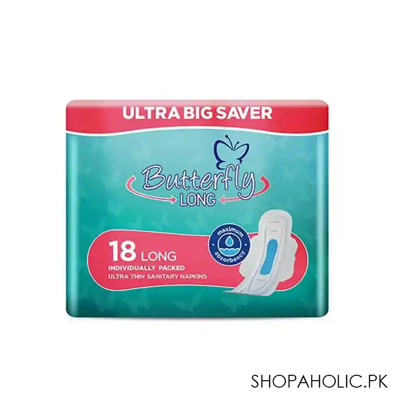 butterfly long ultra napkins, large size, big saver, 18 pack main image