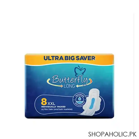 butterfly long wide size ultra napkins, xxl, 8 pack main image