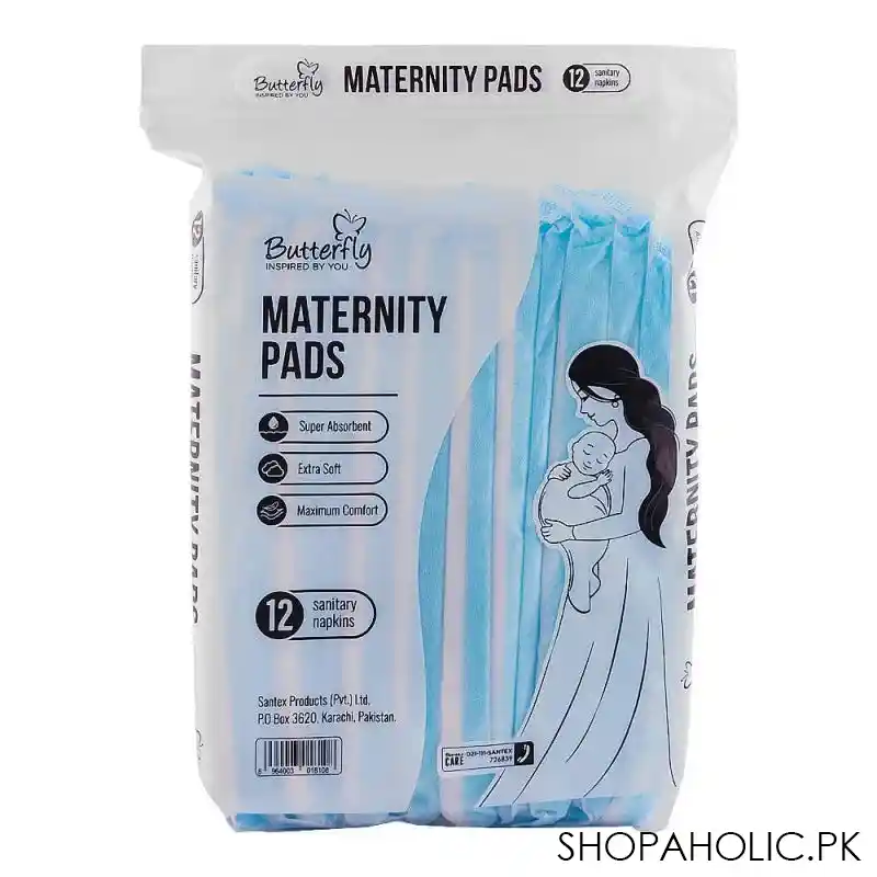 butterfly maternity pads sanitary napkins, 12 pack main image