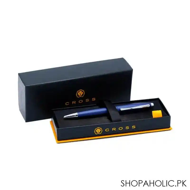 calais matte metallic midnight blue ballpoint pen, with black medium tip, at0112 18 image3