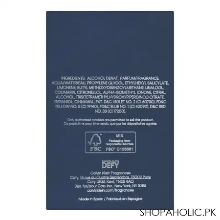 calvin klein defy eau de parfum for men, 100ml image3