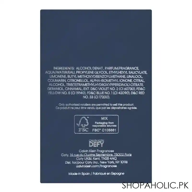 calvin klein defy eau de parfum for men, 100ml image3