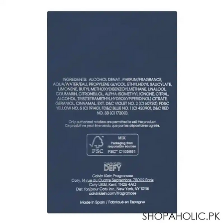 calvin klein defy eau de parfum for men, 200ml image3