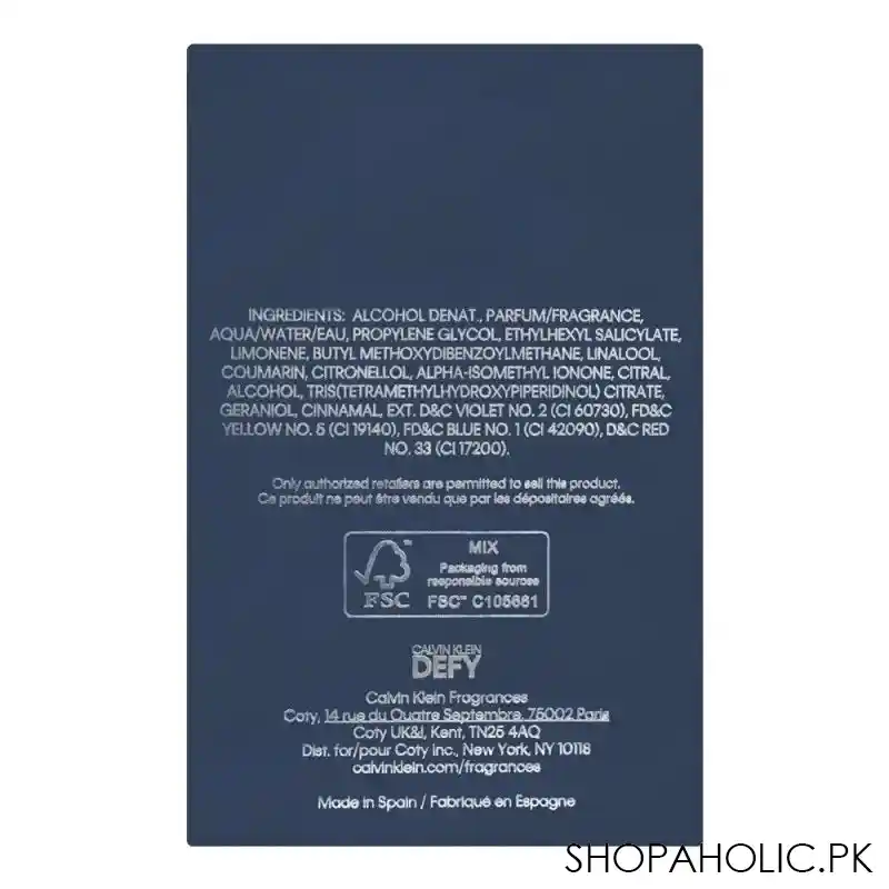 calvin klein defy eau de parfum for men, 200ml image3