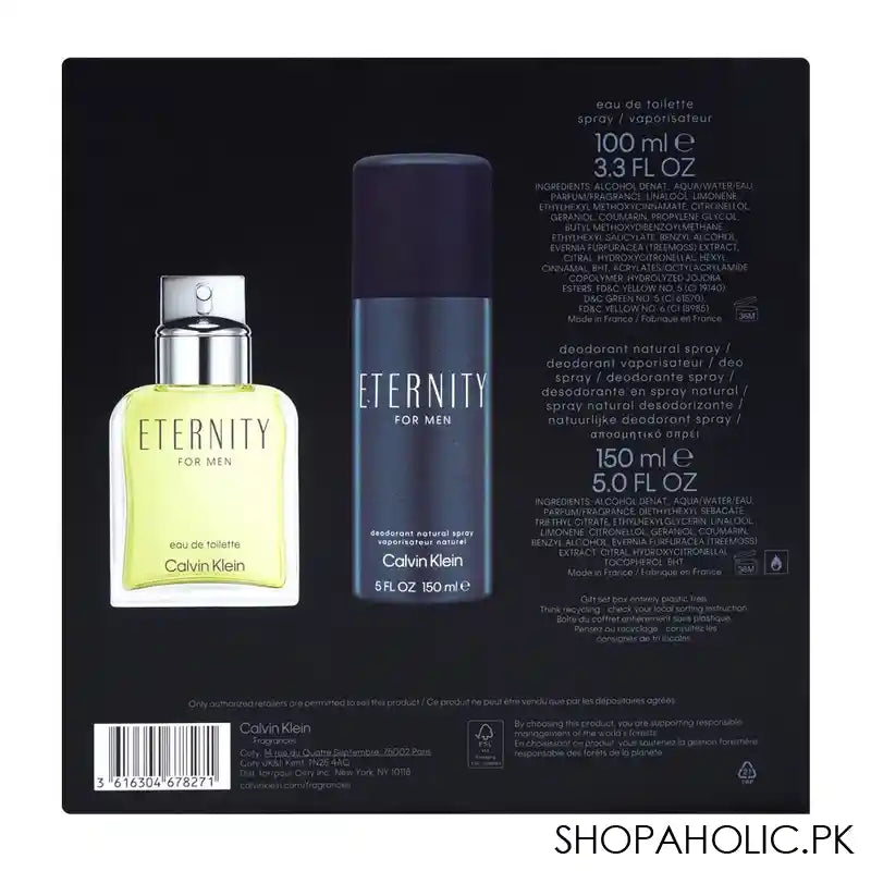 Calvin Klein Eternity Gift Set, For Men, Eau de Toilette 100ml+Deodorant 150ml - Image 2