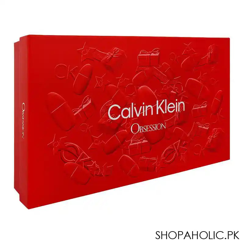 Calvin Klein Obsession Gift Set, For Women, Eau de Parfum 100ml + Purse Spray 15ml + Body Lotion 100ml + Body Wash 100ml - Image 3