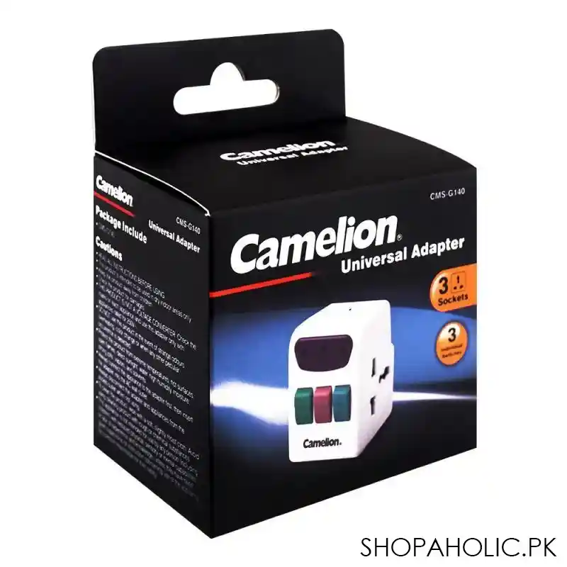 Buy Camelion 3 Socket Universal Adapter, 240V, CMS-G140 – Shopaholic.pk