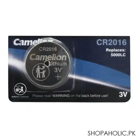 camelion lithium battery, 3v, cr 2016 bp5 main image