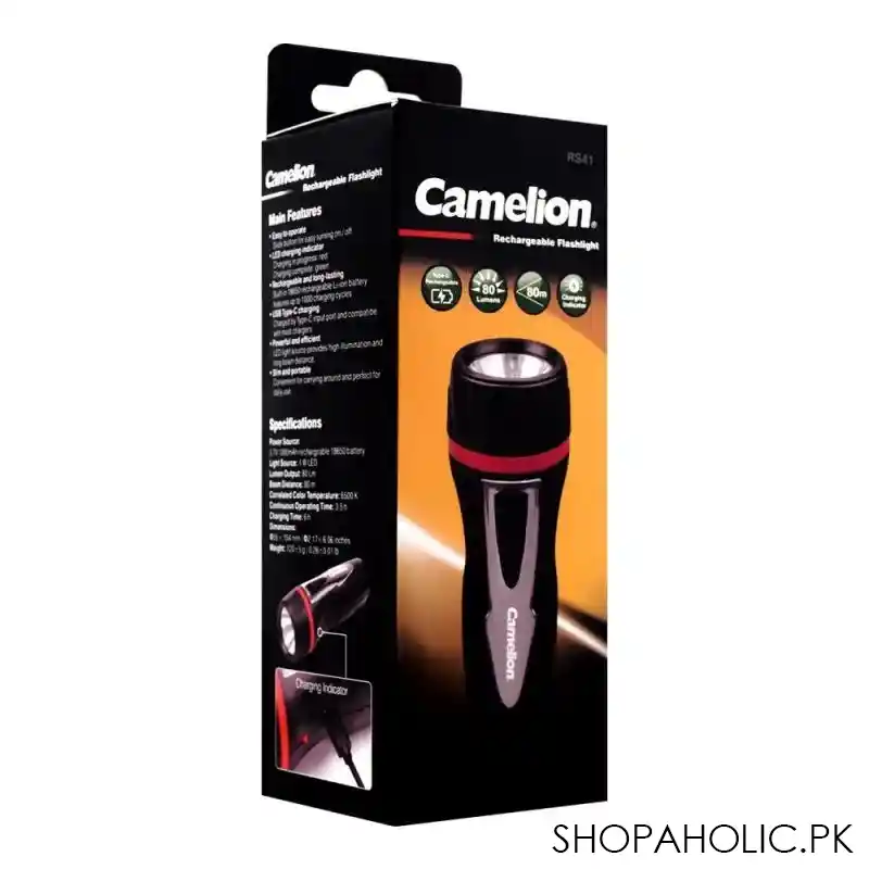 camelion rechargeable flash light, rs41 hcb image2