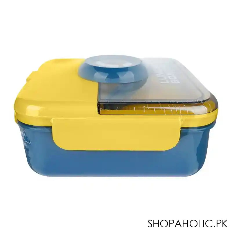 Camera Plastic Lunch Box With Crockery & Cutlery, 1000ml Capacity, 6.7in (H) x 5.3in (W) x 2.4in (D), Blue - Image 2
