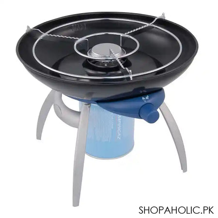 Campingaz Party Stove and Grill With Griddle, Grid and Pan Support, 12.6 (D) x 12.6 (W) x 5.12 (H) Inches, 203403 - Main Image