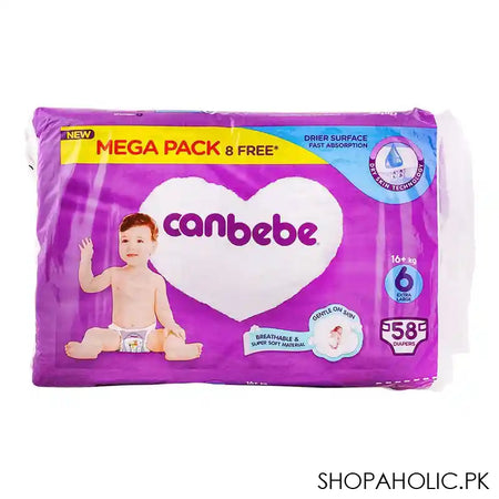 Canbebe Baby Diaper Extra Large-6, 16+ kg, Mega Pack 58-Pack - Main Image