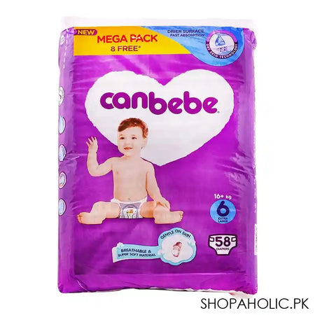 Canbebe Baby Diaper Extra Large-6, 16+ kg, Mega Pack 58-Pack - Image 4