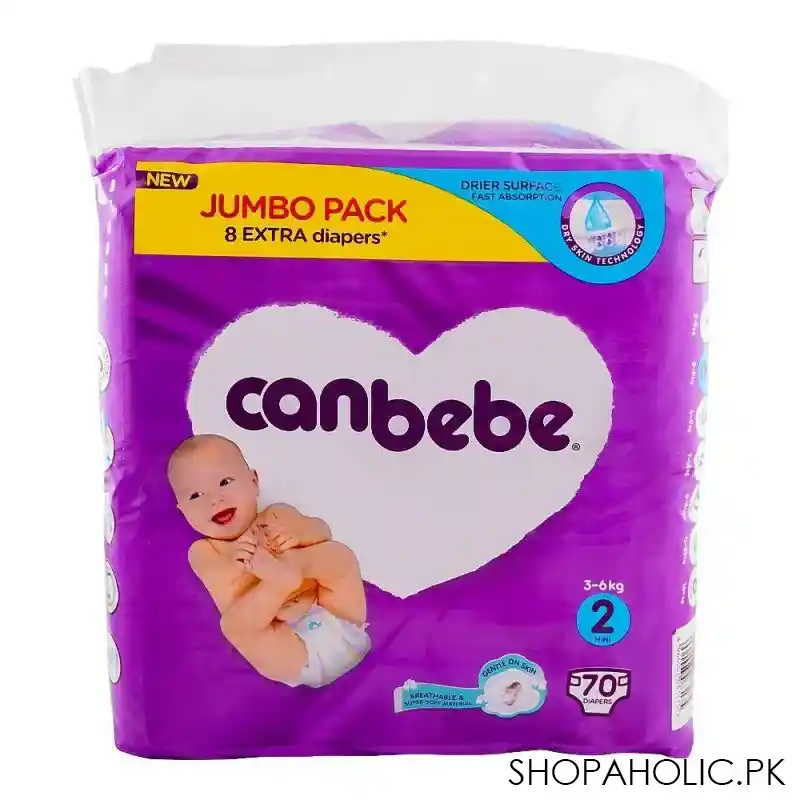 canbebe jumbo mini size 2, 3 6 kg, 70 pack main image