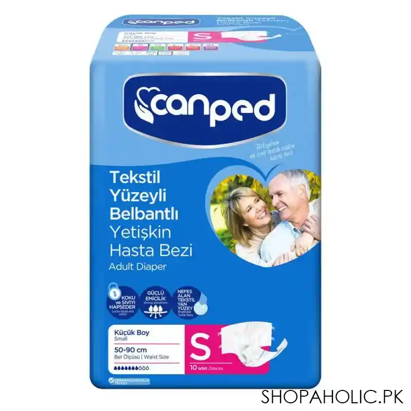 canped adult diaper, small, 50 90cm, 10 pack main image