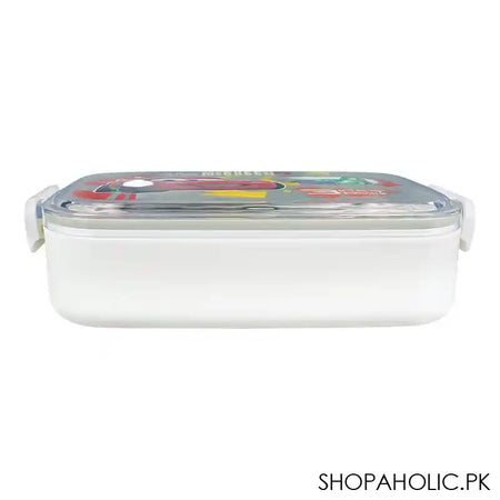 Car Stainless Steel Lunch Box, White, 6.3in (H) x 3.1in (W) x 1.8in (D), 0030-K2 - Image 4