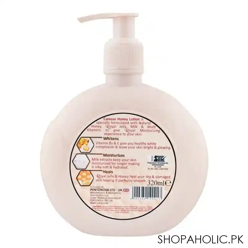 caresse royal jelly & milk extract honey lotion, 320ml image2