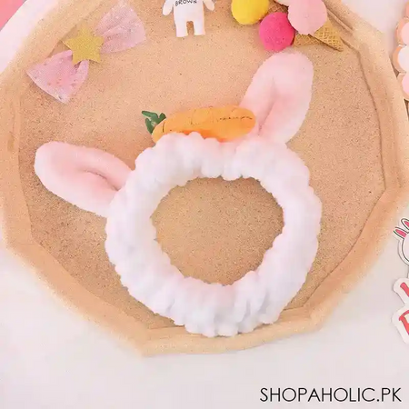carrot rabbit ears face wash headband image2