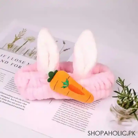 carrot rabbit ears face wash headband image3