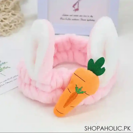 carrot rabbit ears face wash headband image5