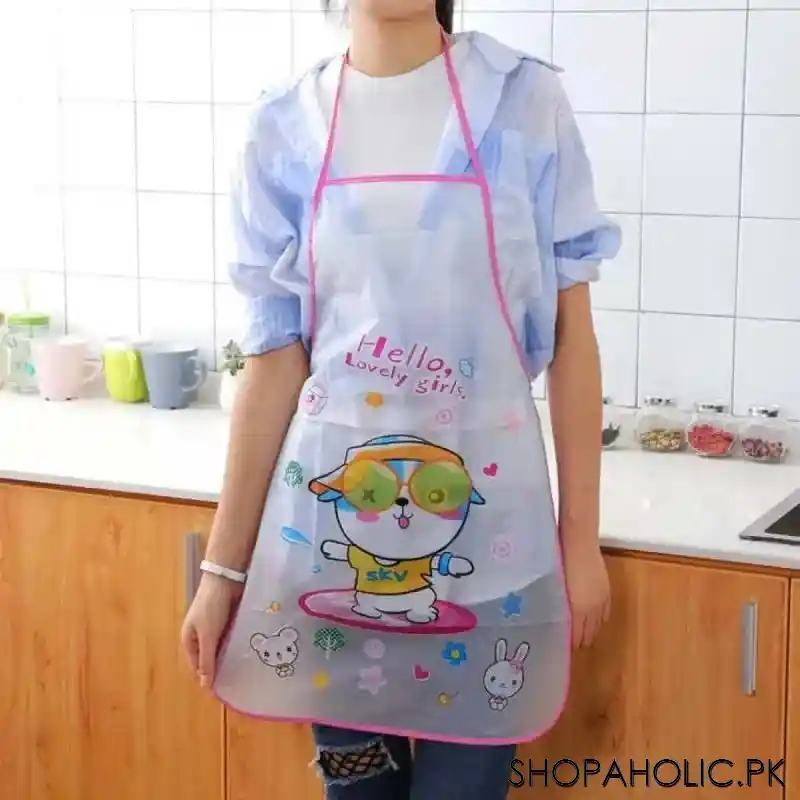 cartoon design waterproof apron (random design) (size medium) image2