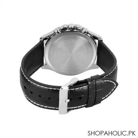 casio enticer chronograph black dial men's watch, leather strap, mtp 1374l 1avdf image4