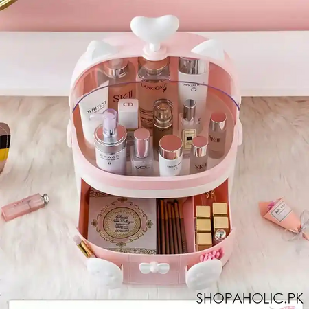cat shape transparent makeup organizer image3