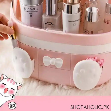 cat shape transparent makeup organizer image4