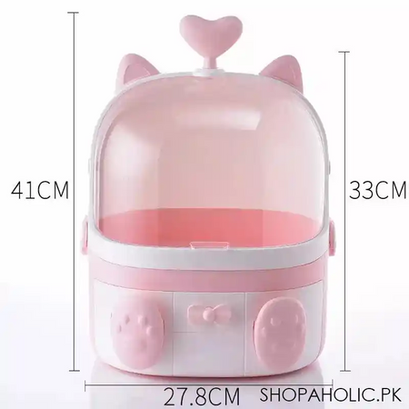 cat shape transparent makeup organizer image5
