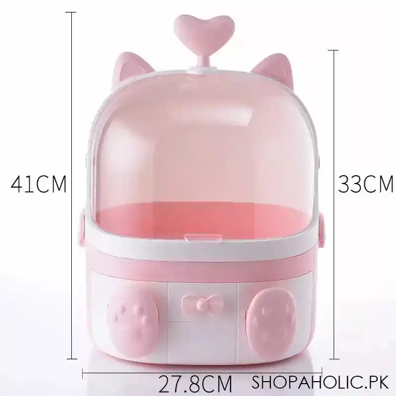 cat shape transparent makeup organizer image5