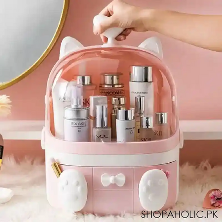 cat shape transparent makeup organizer main image