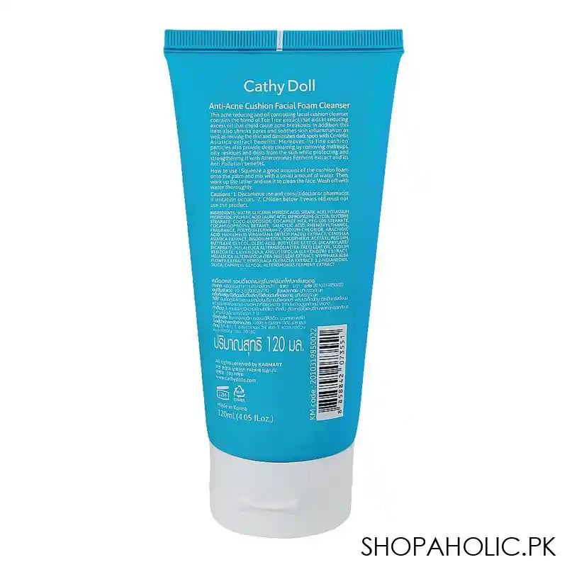 Cathy Doll Anti-Ac Cushion Facial Cleanser, Control Oil & Shrink Pores For Acne-Prone Skin, 120ml - Image 2