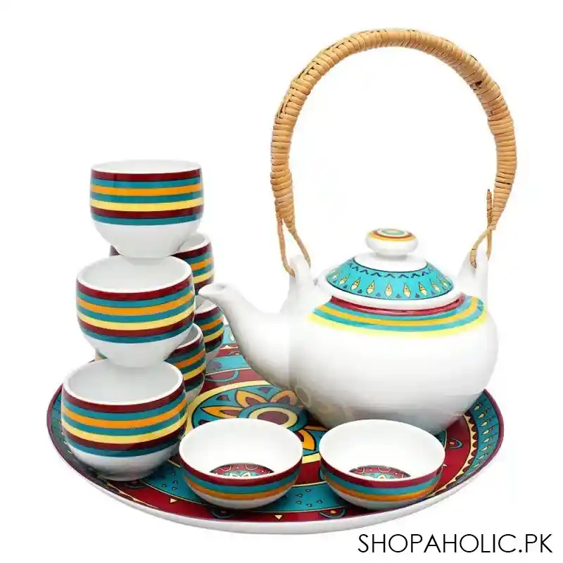 cera e noor phoeb rangoli tea set, 11 pieces, 618011 main image