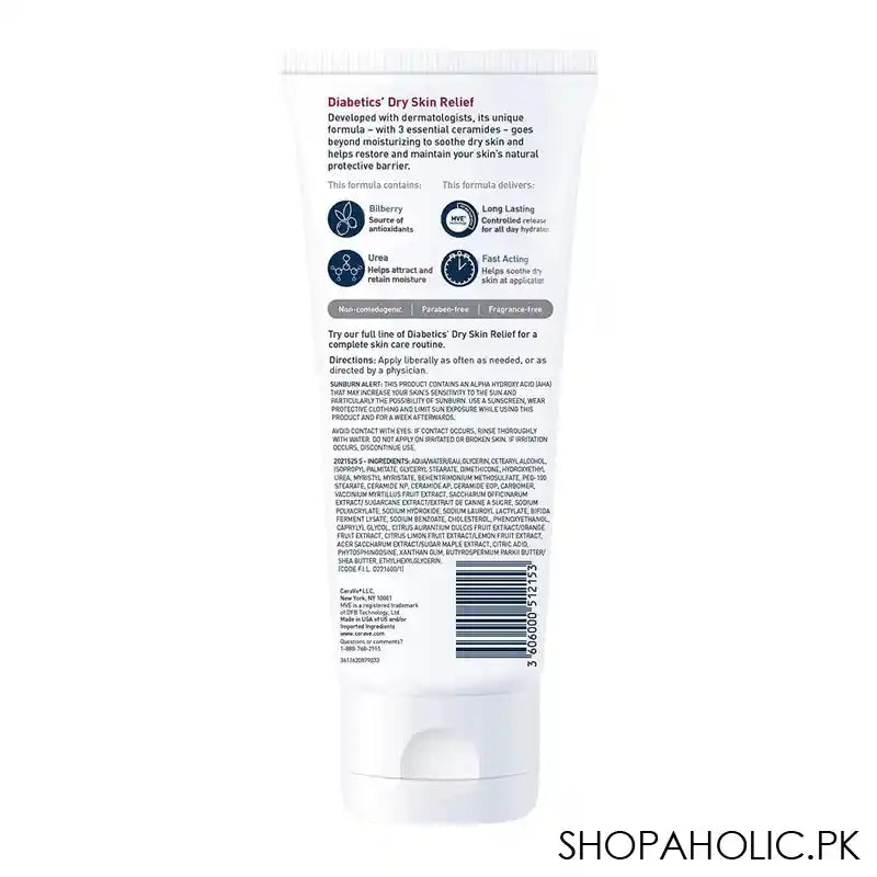 CeraVe Diabetics Dry Skin Relief Moisturising Cream, 236ml - Image 3
