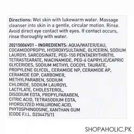 cerave foaming facial cleanser, normal to oily skin, 355ml image3