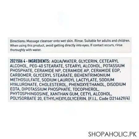 cerave fragrance free hydrating cleanser, normal to dry skin, 236ml image3