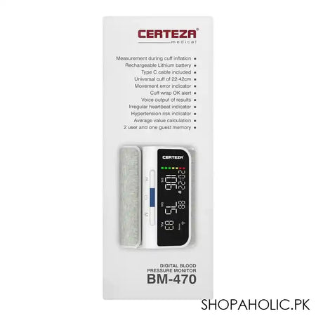 Certeza Digital Blood Pressure Monitor, BM-470 - Image 4